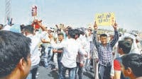 under pas, demanding, national highway jam, people protest, kaithal