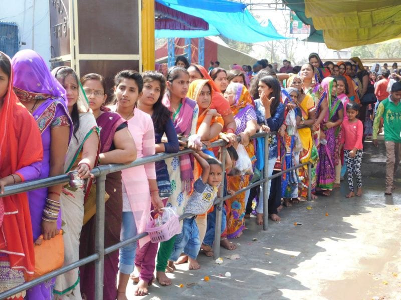 The devotees worshiped Maha Gauri