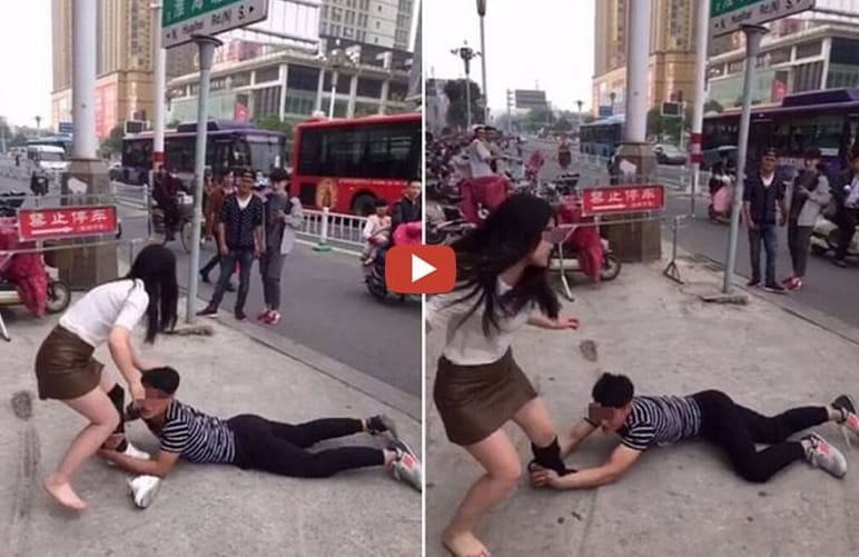 Guy Desperately Begs Girlfriend in public