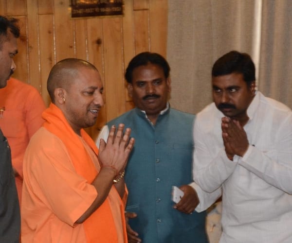newly elected MLAs take oath in Uttar Pradesh assembly.