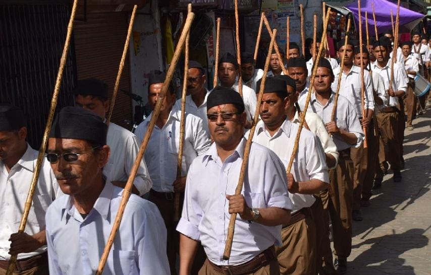 RSS workers did the movement of the path in the city