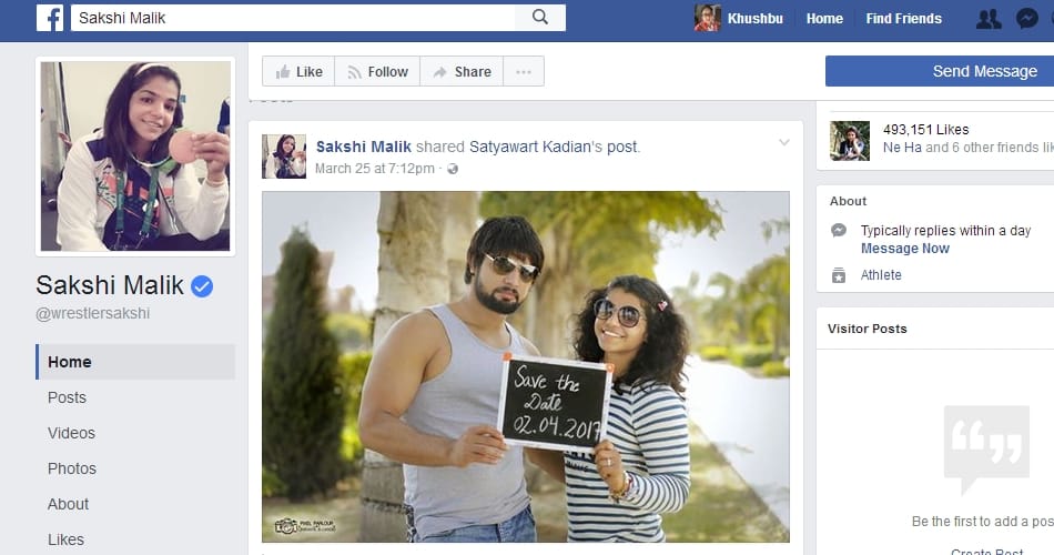 olympian wrestler sakshi malik wedding with satyawart kadian, romantic love story