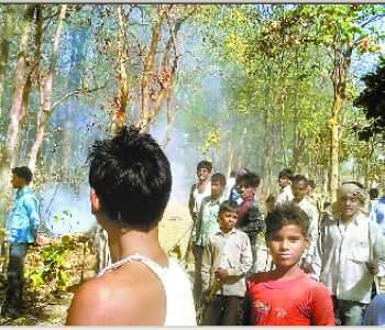 कुशहरी जंगल में लगी भीषण आग