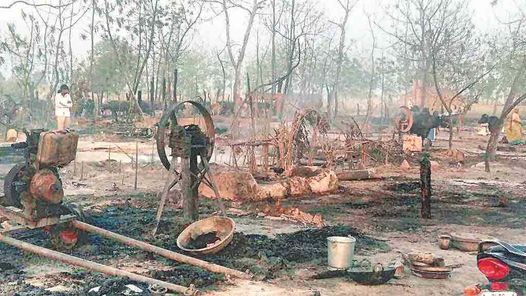grim fire in hasanpur