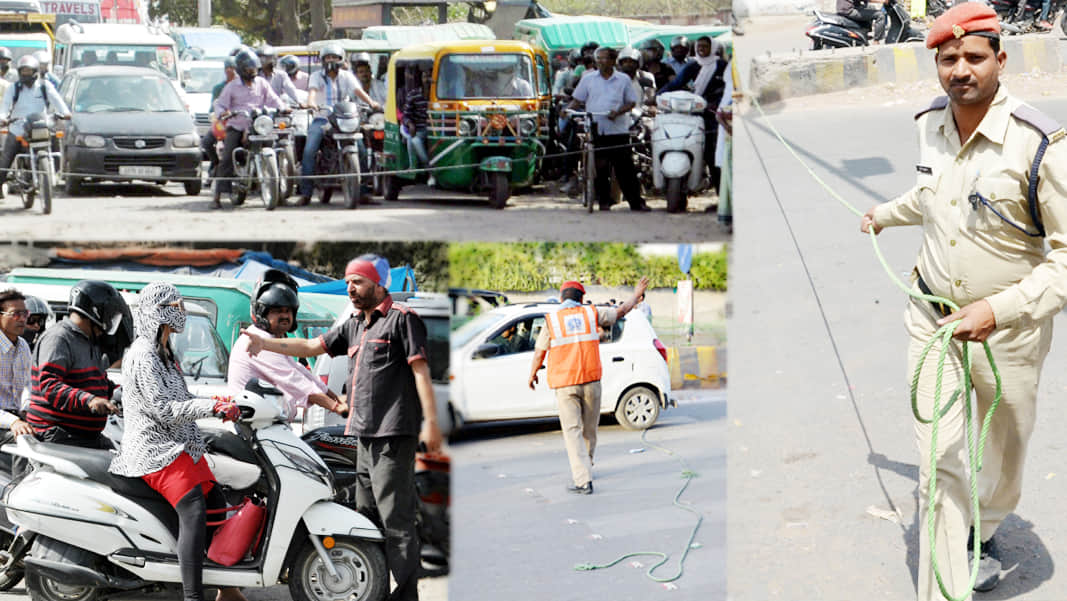 yogi government's strong action for traffic management