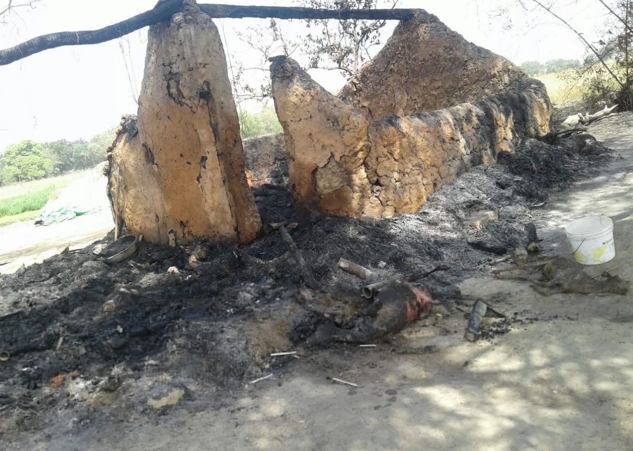 70 goats burn alive in chandauli