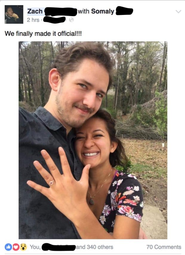 Man shares multiple engagement photos on facebook