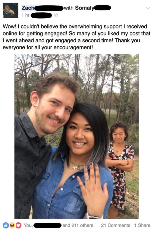 Man shares multiple engagement photos on facebook