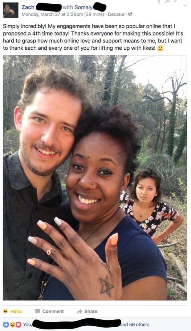 Man shares multiple engagement photos on facebook