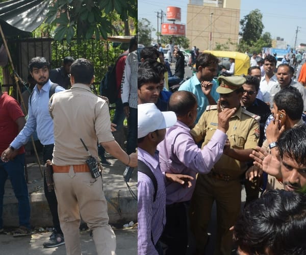  Ruckus in front of RBI in Lucknow.