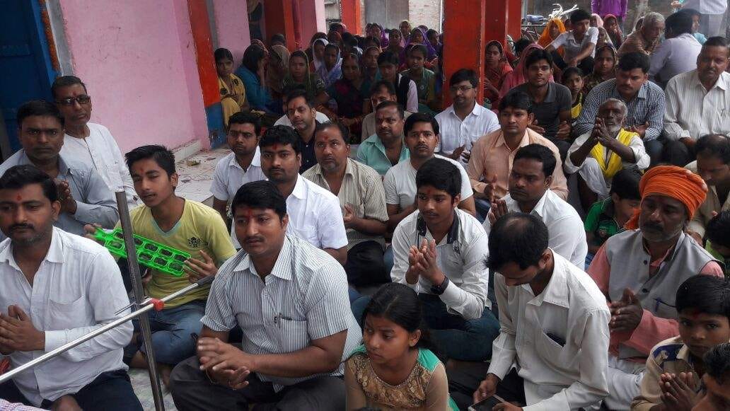 A crowd of devotees engaged in Goddess temples