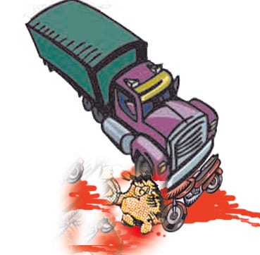Woman killed in two bike collision, three wounded