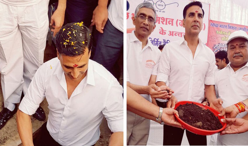 To Promote Toilet: Ek Prem Katha, Akshay Kumar Is Digging Toilet In Madhya Pradesh