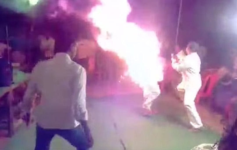Women set fire due to family discord