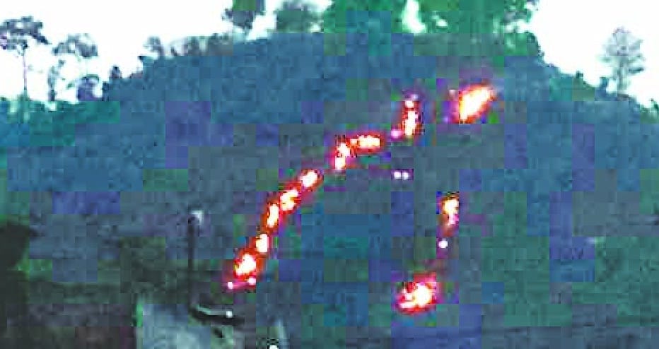 Fire on the hill of Nileshwar