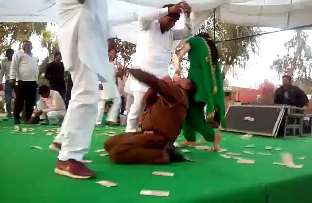 haryana police constable satyawan dance with dancer at jind jail viral on social media