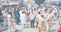 political parties, protest, road jaam, suspend inspector vimal, kaithal