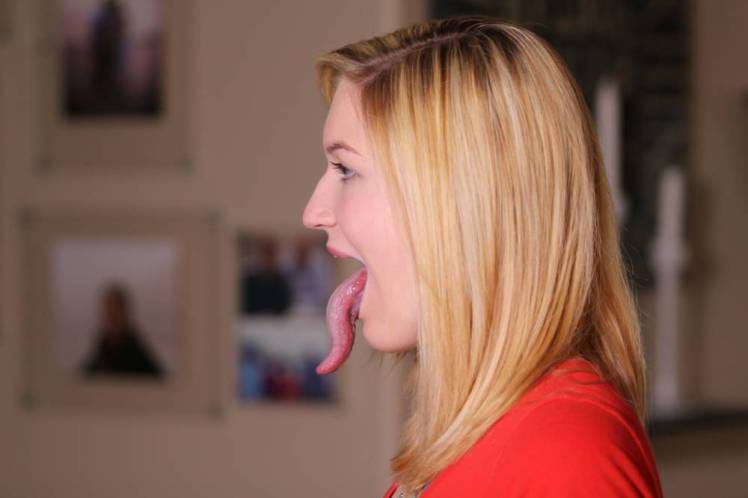 This girl reckons she may have the world’s longest tongue  