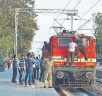 Electric train, Jind-Rohtak line, four april, jind