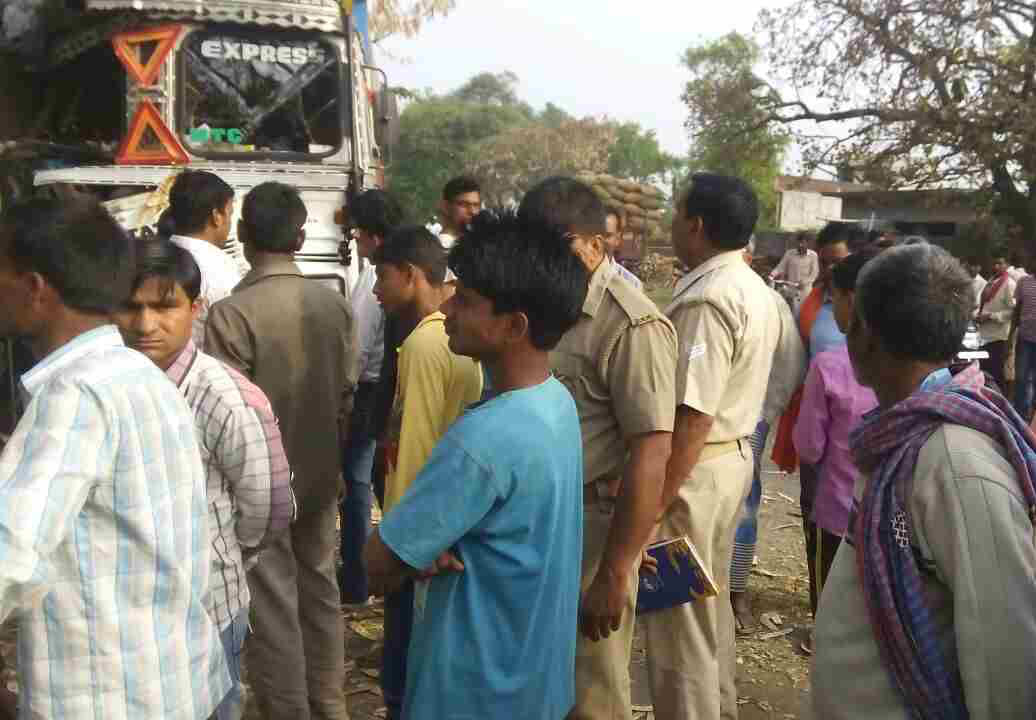 Truck collapses in car, four injured