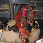 महिलाओं को रात में ही मजिस्ट्रेट के सामने पेश किया गया।