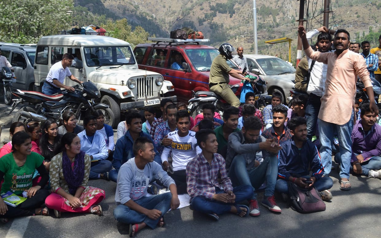 Students used to go to Chamoli-Gopeshwar Marg.