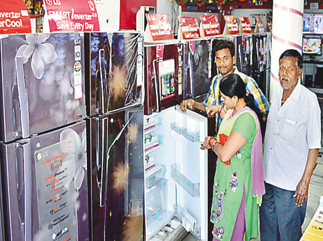 Decorated coolers, fans, fridges and AC markets