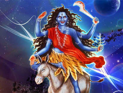 CHAITRA NAVRATRI SEVENTH DAY GODDESS KALRATRI WORSHIP