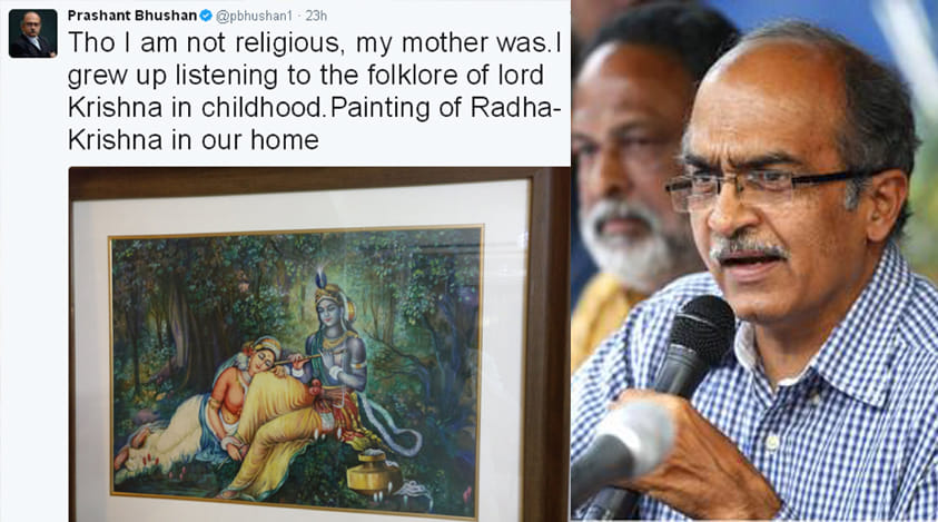 lawyer angry after prashant bhushan tweet about lord krishna