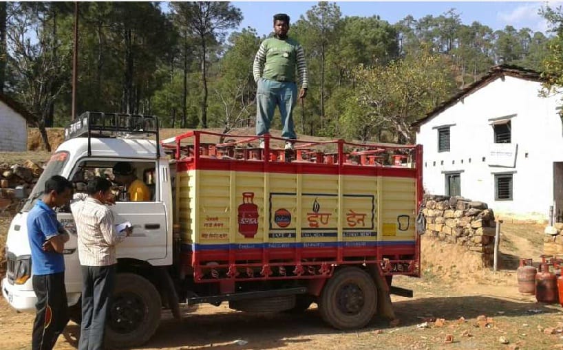 LPG vehicle arrived at Devotoli village