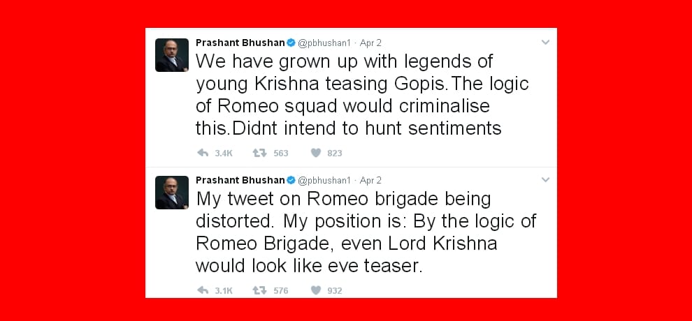 prashant bhushan tweet on krishna brings him in trouble, bjp volunteers protest outside his house