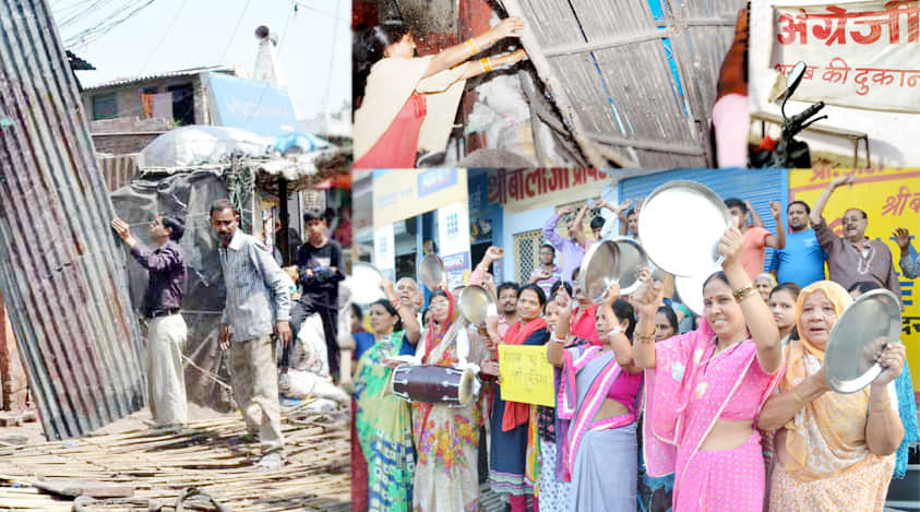 liquor shops protest in Kanpur