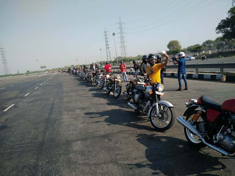 Royal Enfield one ride reached at gurgaon arawali hills 