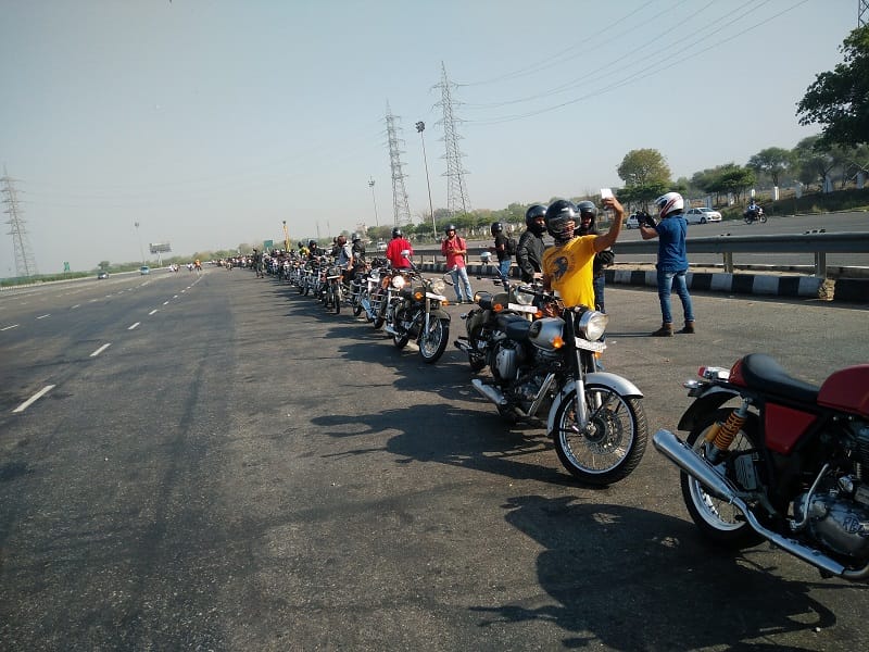 Royal Enfield one ride reached at gurgaon arawali hills 