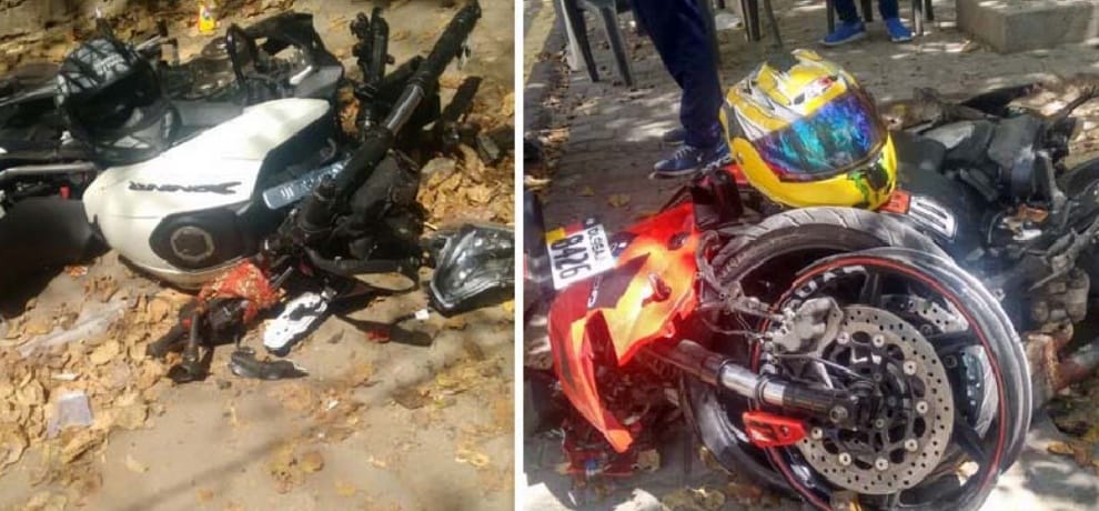 Stunts Two Sports Bikes, a Death in vasantkuinj delhi