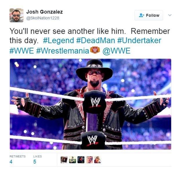 Who is Undertaker in Wrestlemania, whose fences are crying?