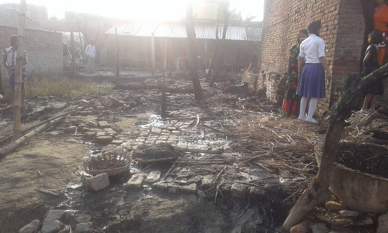 In Chaparia, 16 houses and many villages burnt the farm
