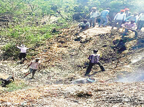 Heavy fire broke out in litter pile
