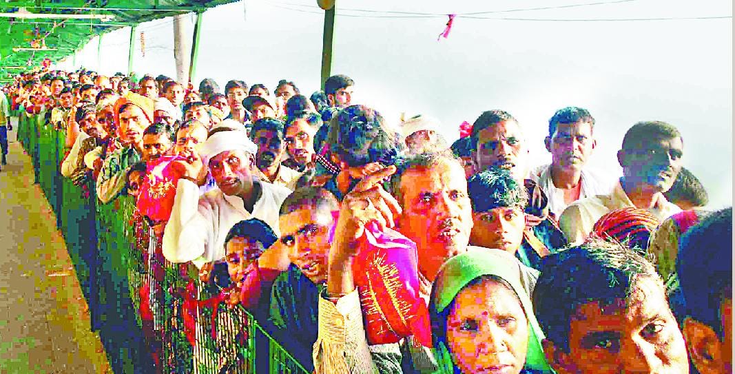 crowd at rathyatra in faridabad