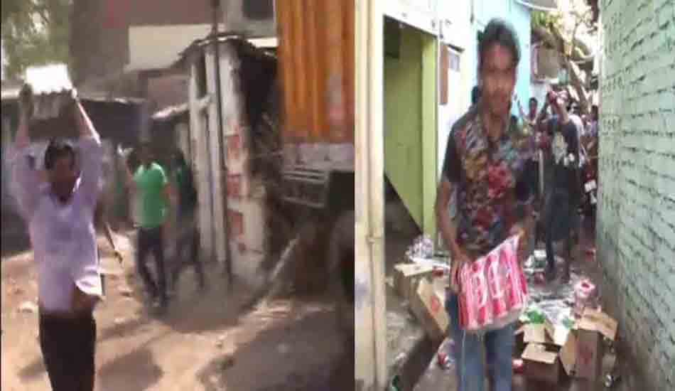 loot at wine shop in kanpur