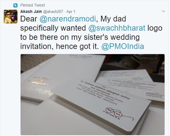 this boy tag pm in a unique invitation card pm responded with following him on twitter