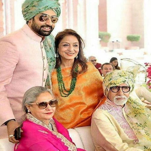 Amitabh Bachcan & Abhishek Bachchan Attend Wedding In Abu Dhabhi, Aishwarya Was Missing