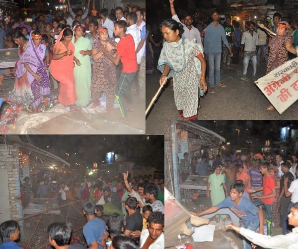 women attacked on liquor shop in Lucknow.