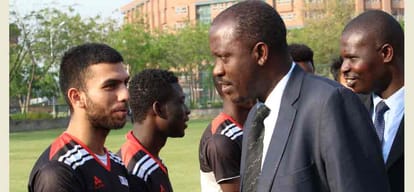 African and indian students played football match in noida