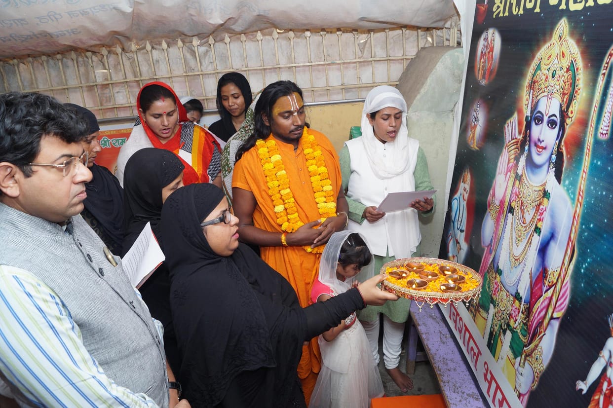 Ramnavmi Muslim women perform Arati of Lord Ram in Varanasi