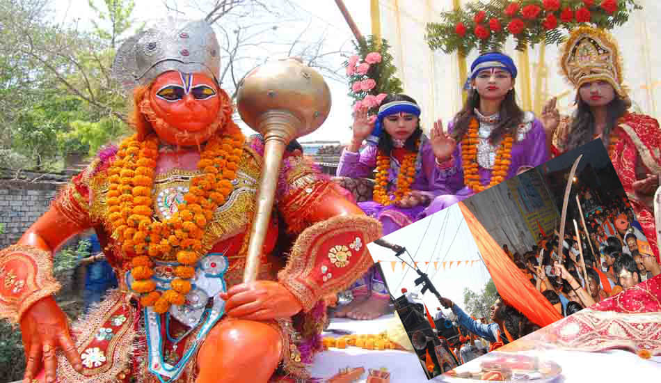 ram navmi shobha yatra with weapons at kanpur