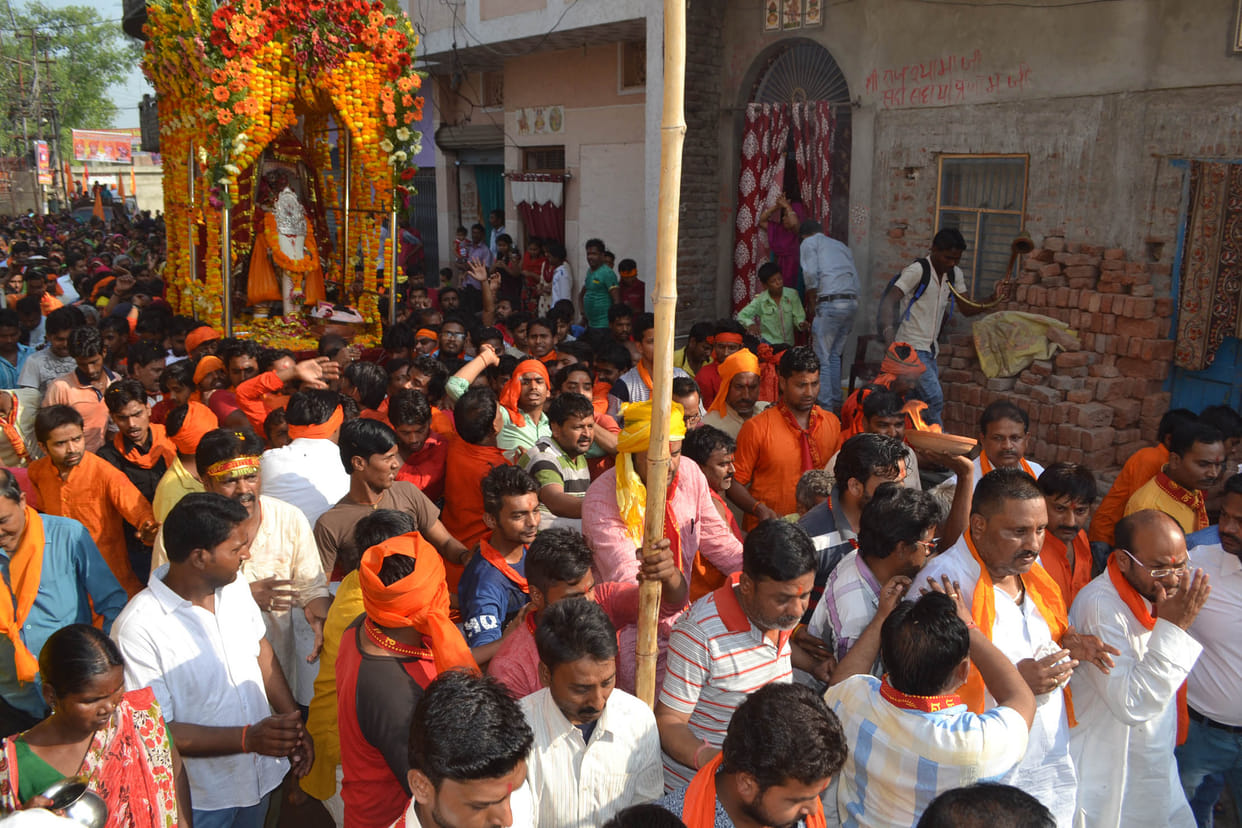 Blessed for the Shobha Yatra of old Mai