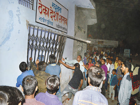 Looted in liquor shops on the pretext of protest