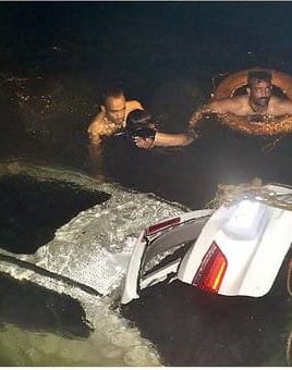 bmw car drown into lake in udaipur city