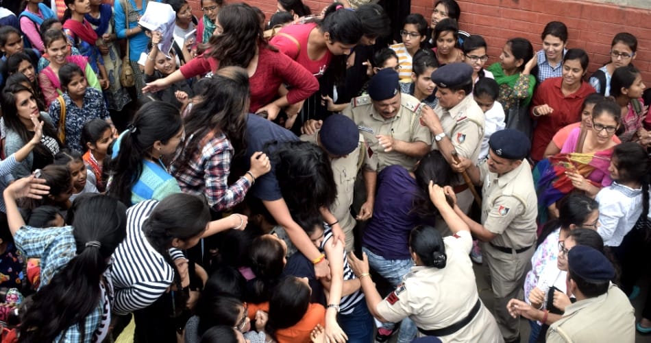 Punjab university, fee hike protest in chandigarh collages